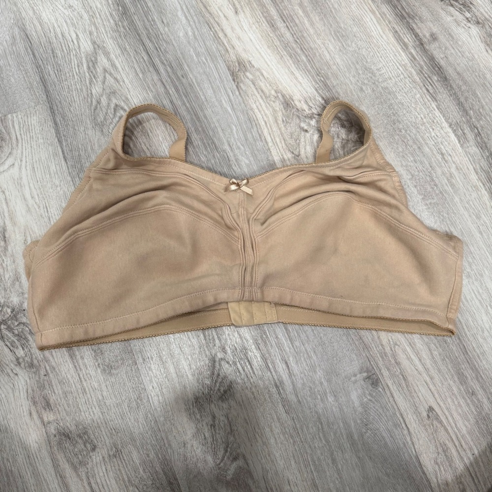 Comfort Choice Women Beige 100% Cotton Wireless Full Coverage Bra 46D 27-0441-9